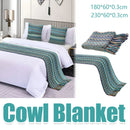 Peacock Blue Houndstooth Bed Runner Decorative Throw for Hotel or Home Bedding - 60x180cm