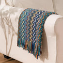 Peacock Blue Houndstooth Bed Runner Decorative Throw for Hotel or Home Bedding - 60x180cm