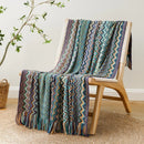 Peacock Blue Houndstooth Bed Runner Decorative Throw for Hotel or Home Bedding - 60x180cm
