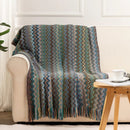 Peacock Blue Houndstooth Bed Runner Decorative Throw for Hotel or Home Bedding - 60x180cm