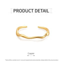 1-Piece Gold-Tone Wavy Open Cuff Bracelet