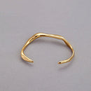 1-Piece Gold-Tone Wavy Open Cuff Bracelet
