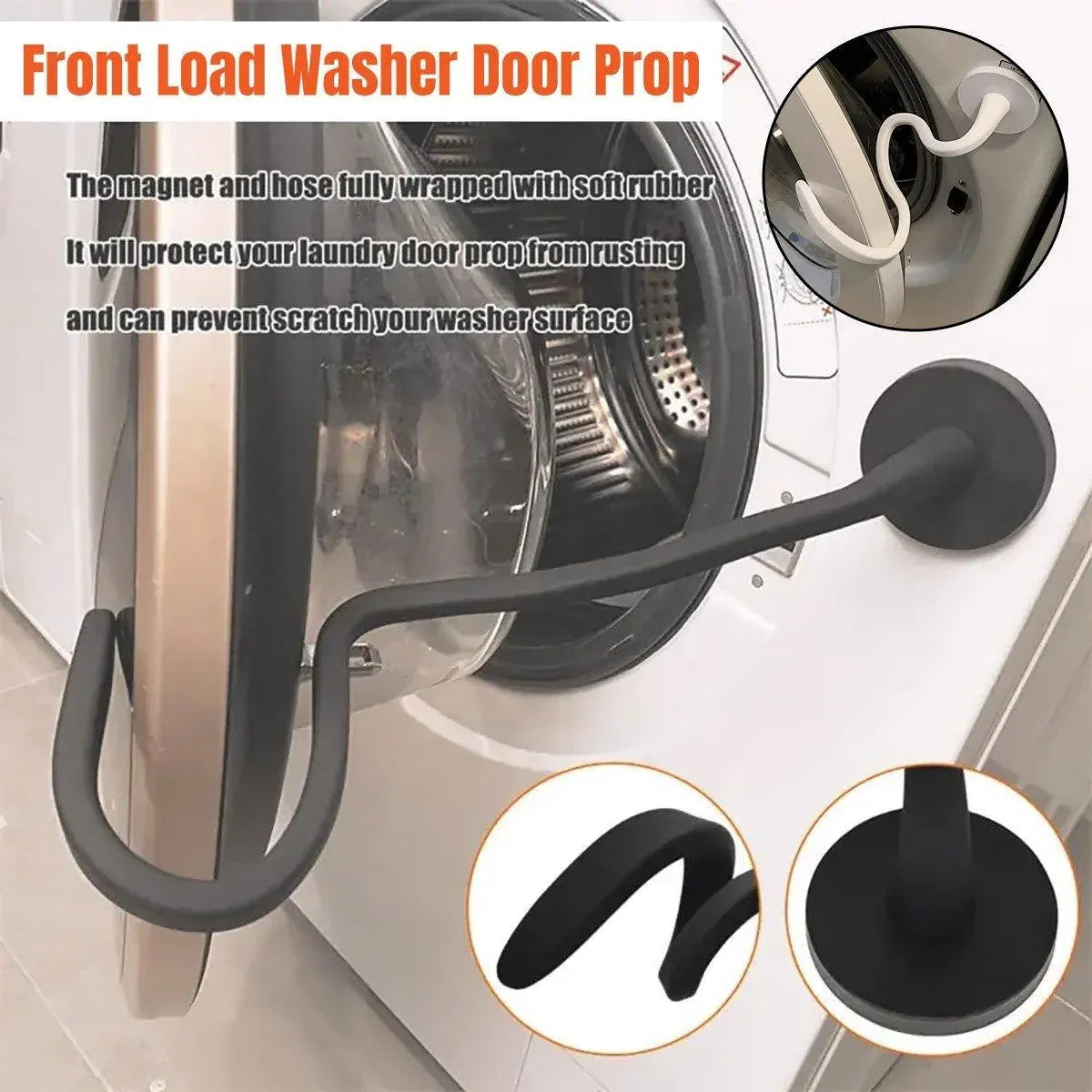 Magnetic Washer Door Holder Front Load Washing Machine Magnetic Door Prop - White