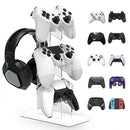 3 Tier Gamepad and Headset Display Stand for Gaming Accessories Organization - White