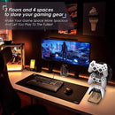 3 Tier Gamepad and Headset Display Stand for Gaming Accessories Organization - White