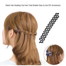 Fish Bone Hair Braiding French Braid Tool Roller Magic Twist Styling Bun Maker - Black