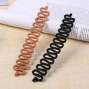 Fish Bone Hair Braiding French Braid Tool Roller Magic Twist Styling Bun Maker - Black