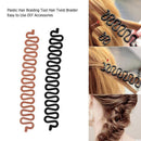 Fish Bone Hair Braiding French Braid Tool Roller Magic Twist Styling Bun Maker - Black