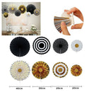 Black Gold Paper Fans Hanging Party Decorations Supplies Bridal Shower Birthday