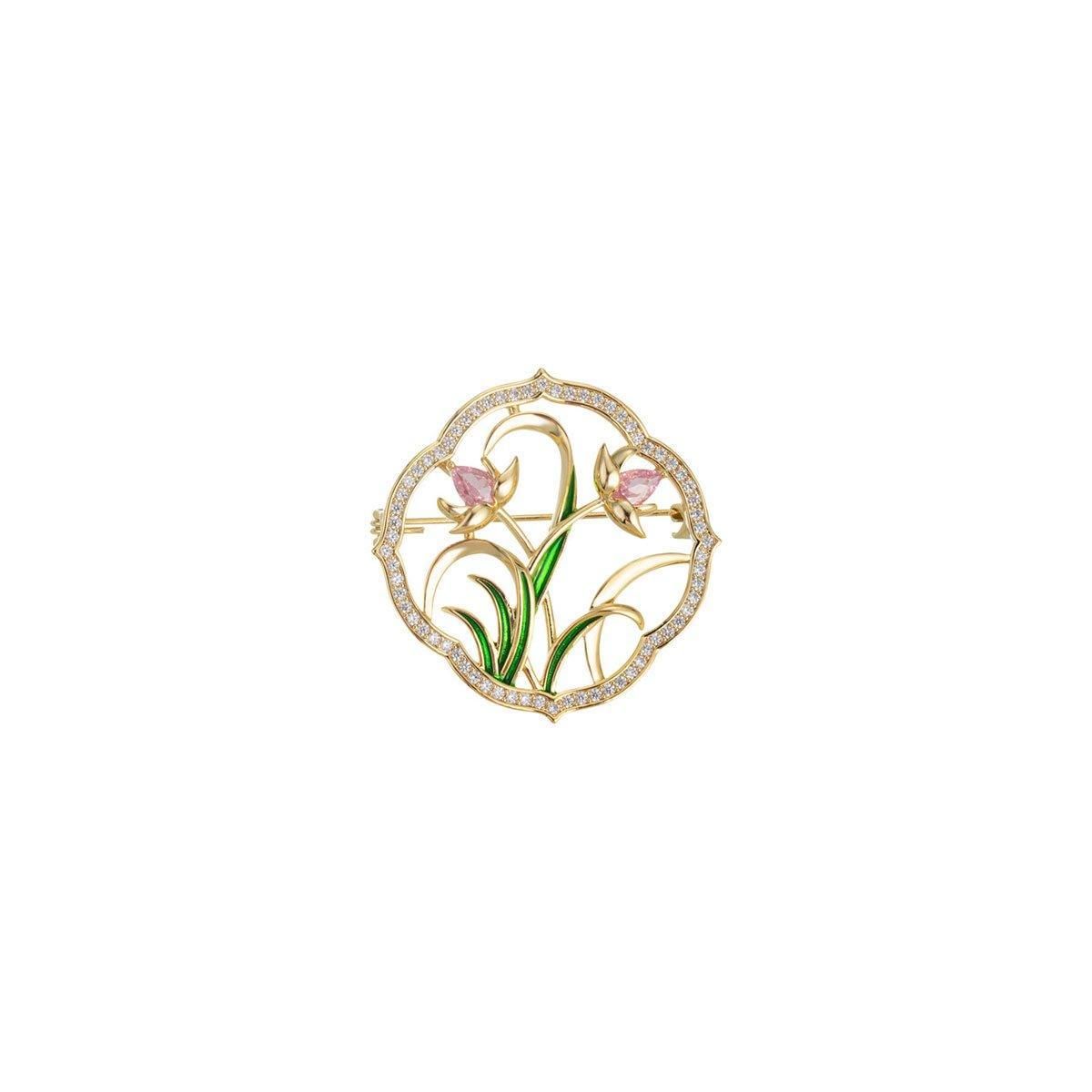 Retro Orchid Brooch Classic Chinese Style Delicate Pin Cheongsam Decoration