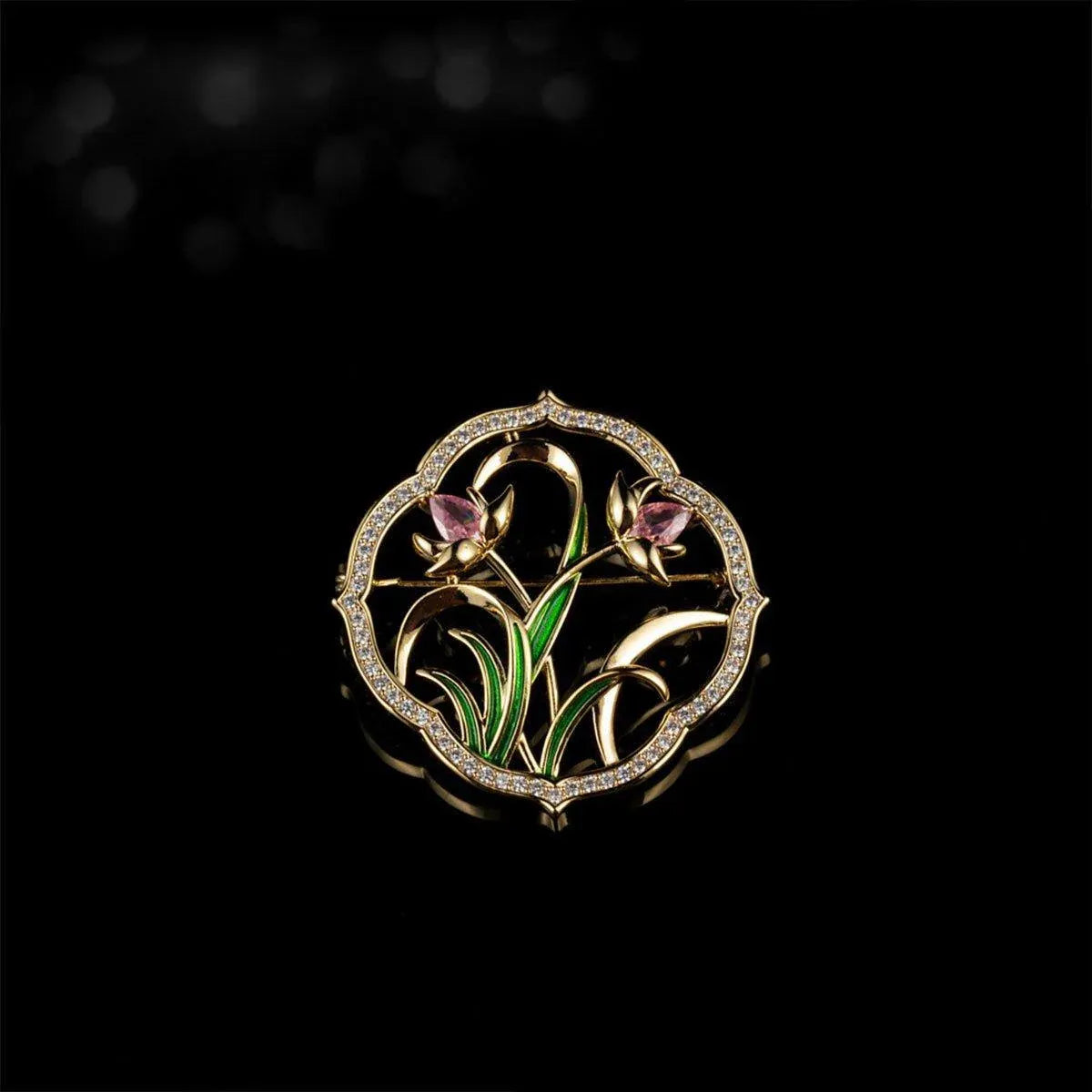 Retro Orchid Brooch Classic Chinese Style Delicate Pin Cheongsam Decoration