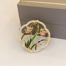 Retro Orchid Brooch Classic Chinese Style Delicate Pin Cheongsam Decoration