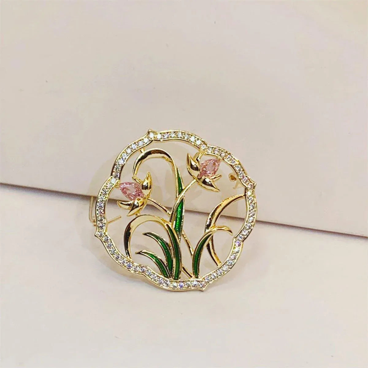 Retro Orchid Brooch Classic Chinese Style Delicate Pin Cheongsam Decoration