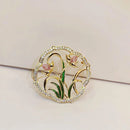 Retro Orchid Brooch Classic Chinese Style Delicate Pin Cheongsam Decoration