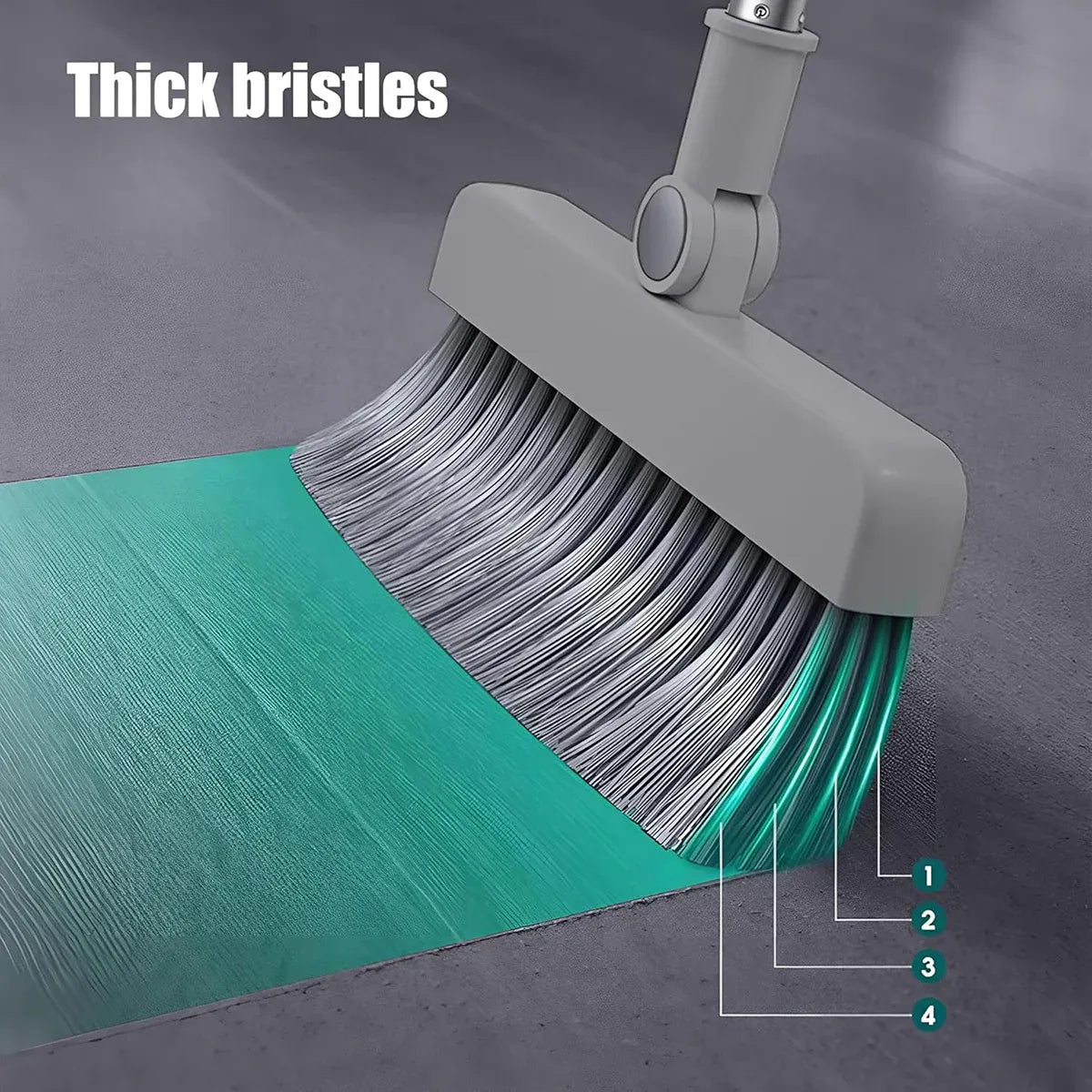 3 in1 Broom Set for Winnowing Brushing Handheld Cleaning Tool Home Kitchen Floor - Grey