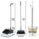 Folding Broom Dustpan Set Rotating Household Sweeping Hair Removal Cleaning Tool - White