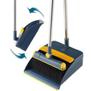 Folding Broom Dustpan Set Rotating Household Sweeping Hair Removal Cleaning Tool - White