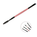 Eyebrow Brush Dual-Ended Duo Brow Eyeliner Angled Cut Spoolie Brush Makeup Tools - Pink
