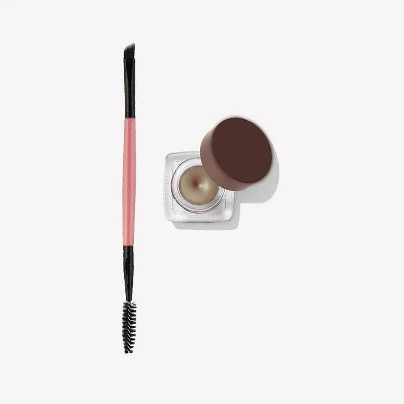 Eyebrow Brush Dual-Ended Duo Brow Eyeliner Angled Cut Spoolie Brush Makeup Tools - Pink
