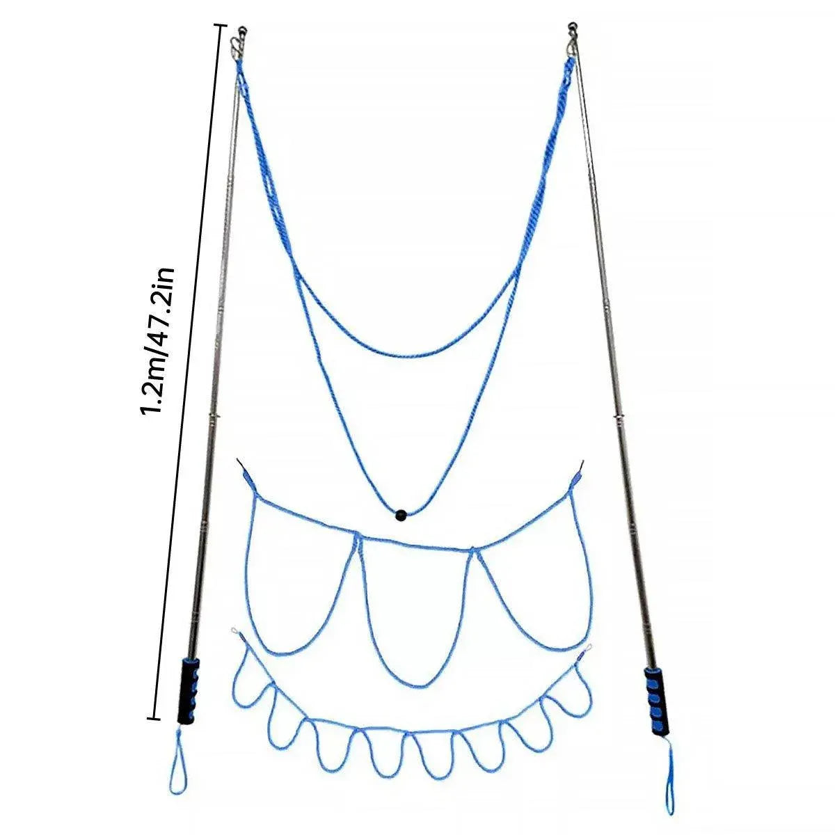 Double Pole Bubble Rope for Giant Bubble Show Outdoor Party Fun Activity - Blue