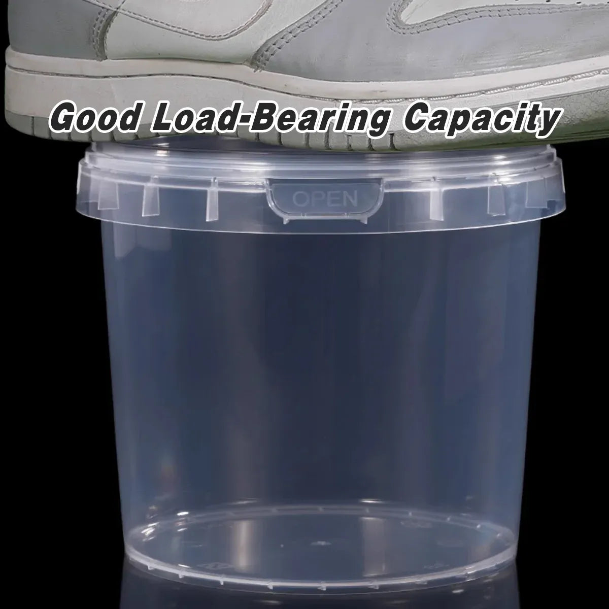 20pcs Plastic Round Bucket with Lid Transparent Portable Storage Gift Container - Round 1000ml