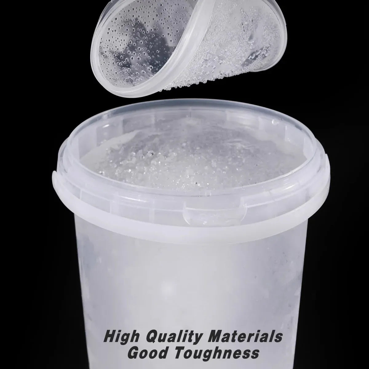 20pcs Plastic Round Bucket with Lid Transparent Portable Storage Gift Container - Round 1000ml