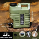 Outdoor Camping Water Storage Bucket with Faucet Portable Square Drinking Tank - 11L