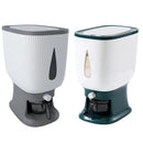 10kg Rice Storage Bucket Household Metering Rice Container Large Capacity - Grey