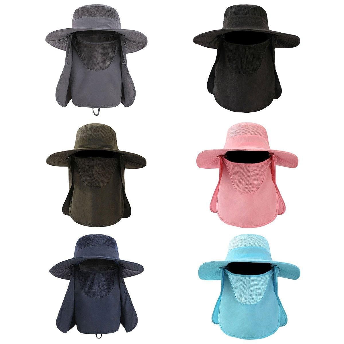 2PCS Outdoor Fisherman Hat Men Women Sun Protection Fishing Cap Bucket Hat - Navy