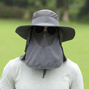 2PCS Outdoor Fisherman Hat Men Women Sun Protection Fishing Cap Bucket Hat - Navy