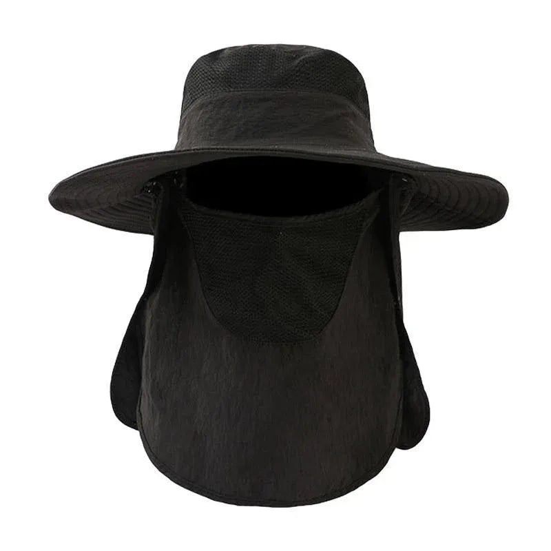 2PCS Outdoor Fisherman Hat Men Women Sun Protection Fishing Cap Bucket Hat - Navy