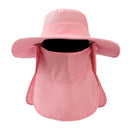 2PCS Outdoor Fisherman Hat Men Women Sun Protection Fishing Cap Bucket Hat - Pink