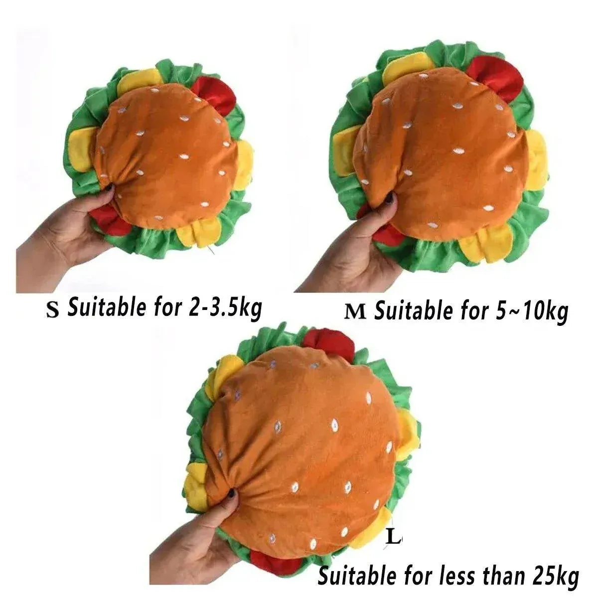 Cute Pet Hamburger Headgear Headdress for Dogs Cats Fun Costume Pet Accessory - Medium