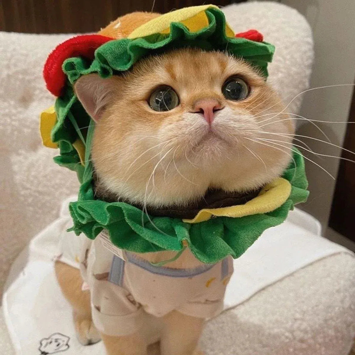 Cute Pet Hamburger Headgear Headdress for Dogs Cats Fun Costume Pet Accessory - Medium
