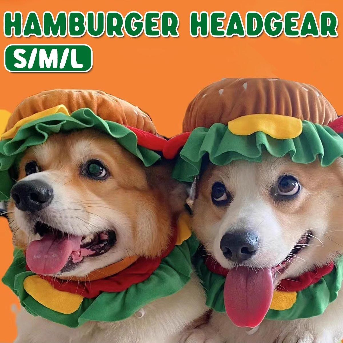 Cute Pet Hamburger Headgear Headdress for Dogs Cats Fun Costume Pet Accessory - Medium