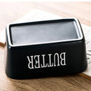 Butter Box with Knife Rectangular Cheese Container with Wooden Lid for Kitchen - Red