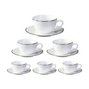 6PCS Ceramic Coffee Cup and Saucer Set Apricot Tea Cup with Ear Hotel Coffee Cup - 160ml