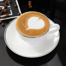 6PCS Ceramic Coffee Cup and Saucer Set Apricot Tea Cup with Ear Hotel Coffee Cup - 160ml
