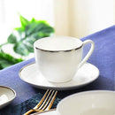 6PCS Ceramic Coffee Cup and Saucer Set Apricot Tea Cup with Ear Hotel Coffee Cup - 160ml