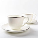 6PCS Ceramic Coffee Cup and Saucer Set Apricot Tea Cup with Ear Hotel Coffee Cup - 160ml