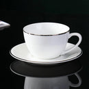6PCS Ceramic Coffee Cup and Saucer Set Apricot Tea Cup with Ear Hotel Coffee Cup - 160ml