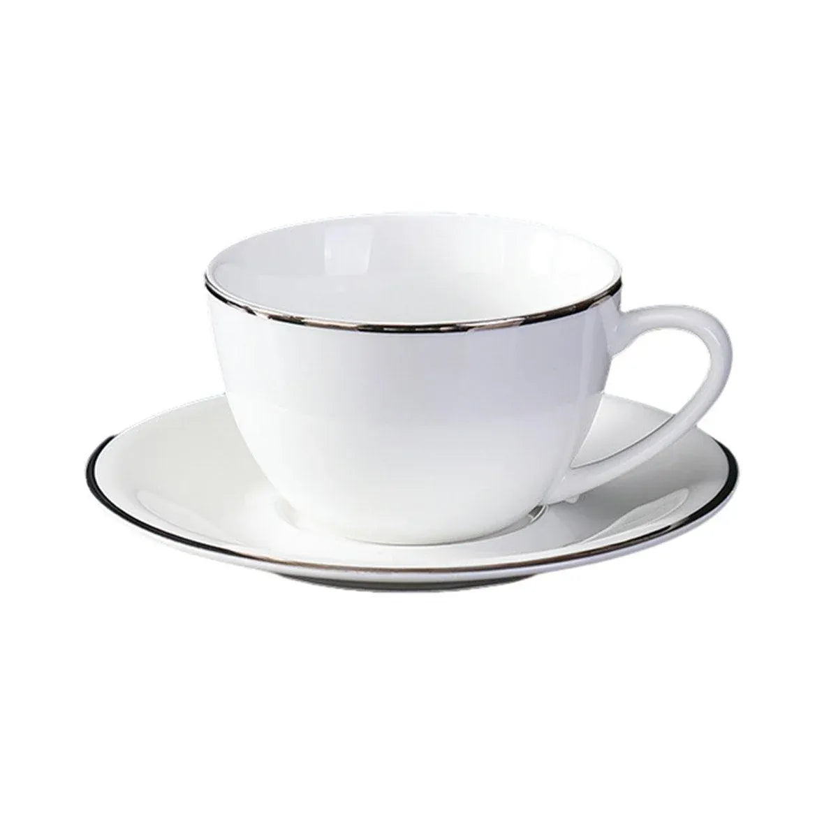 6PCS Ceramic Coffee Cup and Saucer Set Apricot Tea Cup with Ear Hotel Coffee Cup - 160ml