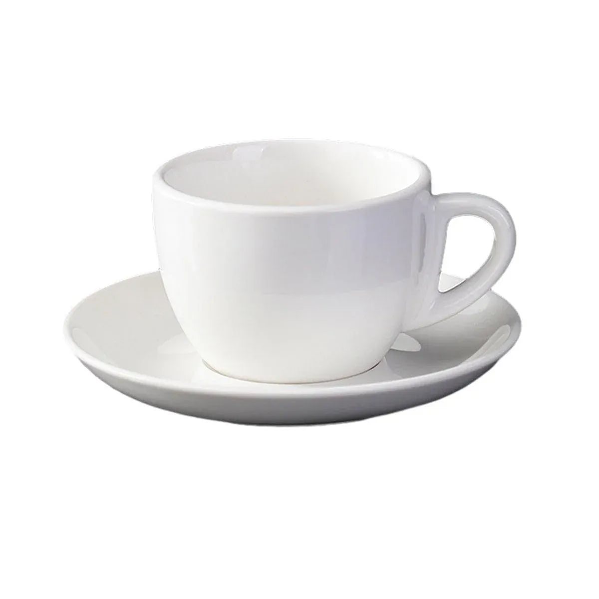 6PCS Ceramic Coffee Cup and Saucer Set Apricot Tea Cup with Ear Hotel Coffee Cup - 160ml