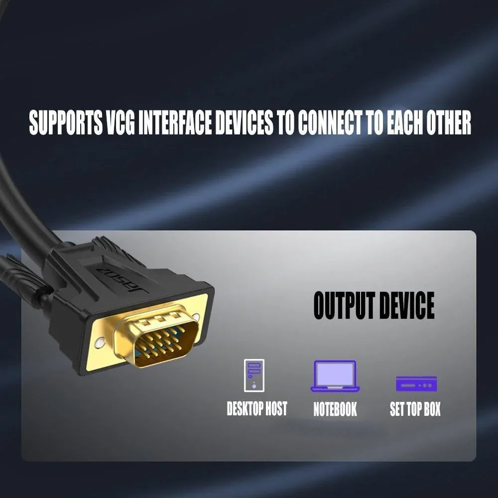 1M VGA 15pin Monitor Projector Cable VGA 3+6 HD Video Cable for LCD Laptop