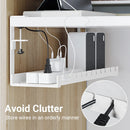 Under Table Cable Management Rack Wire Organizer Power Strip Holder for Home - 40cm