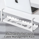 Under Table Cable Management Rack Wire Organizer Power Strip Holder for Home - 40cm