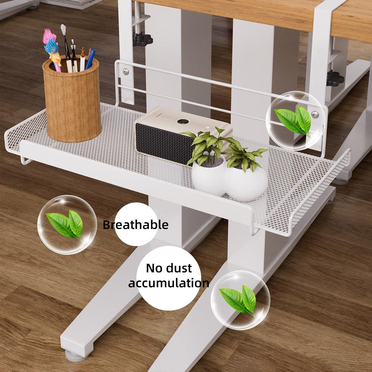 Under Desk Storage Shelf Hidden Drawer Organizer for Office Home Table Space - White