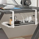 Under Desk Storage Shelf Hidden Drawer Organizer for Office Home Table Space - White