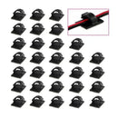 100X Cable Clips Holder Tidy Adhesive Home Car Wire Tie Fixer Drop Clamp Cord - Black-100PCS