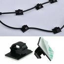 100X Cable Clips Holder Tidy Adhesive Home Car Wire Tie Fixer Drop Clamp Cord - Black-100PCS